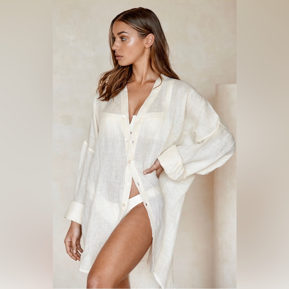 MONDAY Swimwear- (S) Barcelona Tunic - ivory